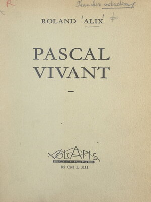 cover image of Pascal vivant